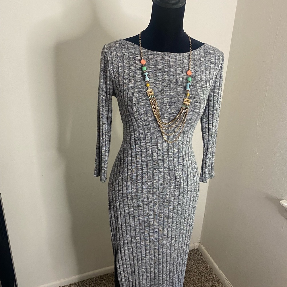 Gray Maxi dress with side slit 😍
